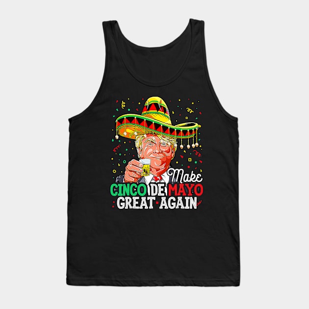 Make Cinco De Mayo Great Again Trump Sombrero Men Tank Top by JennyArtist